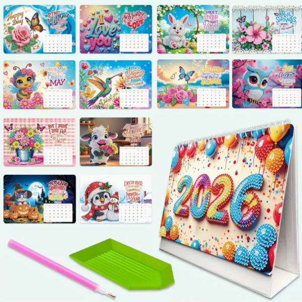 Diamond Painting Kalender 2026 13 teilig